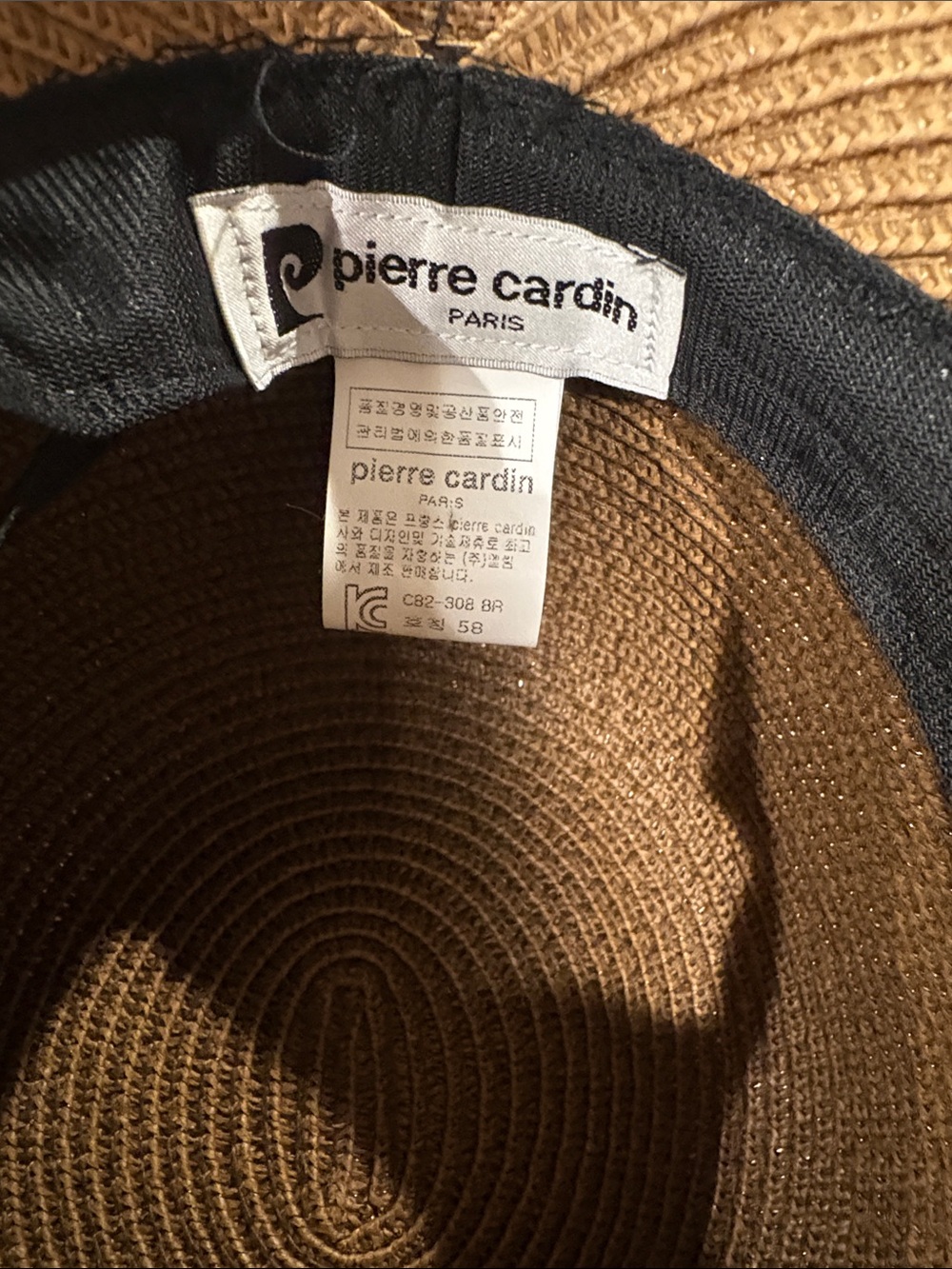 Pierre Cardin Tan Straw Sun Hat with White Polka Dot Band - Picture 11 of 11